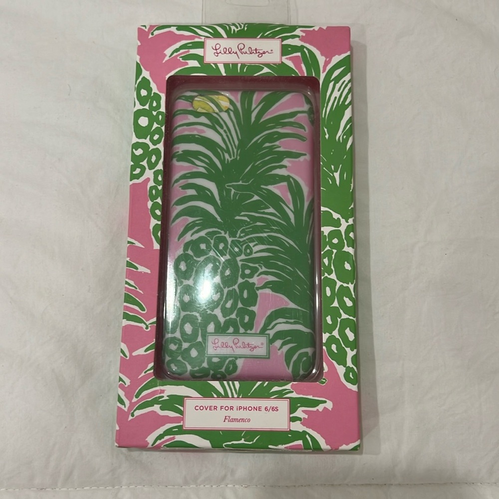 NIB Lilly Pulitzer Flamenco IPhone Cover 6/6S Pineapple pink green phone case